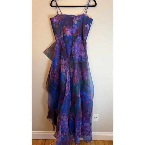 NWT Theia Dorian Strapless Floral Print Organza Gown Size 10 $945 [jb] - Picture 15 of 15